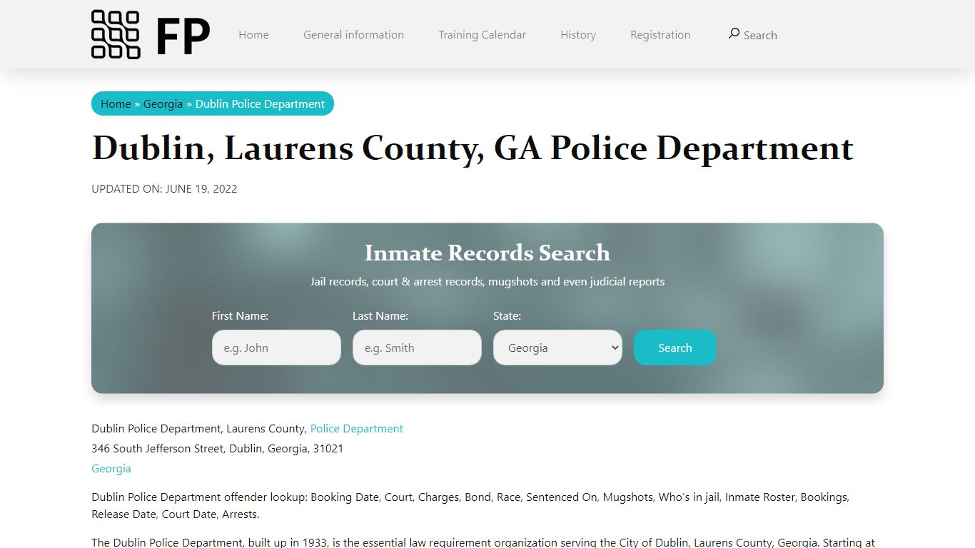 Dublin, GA Police - City Jail Inmates, Arrests